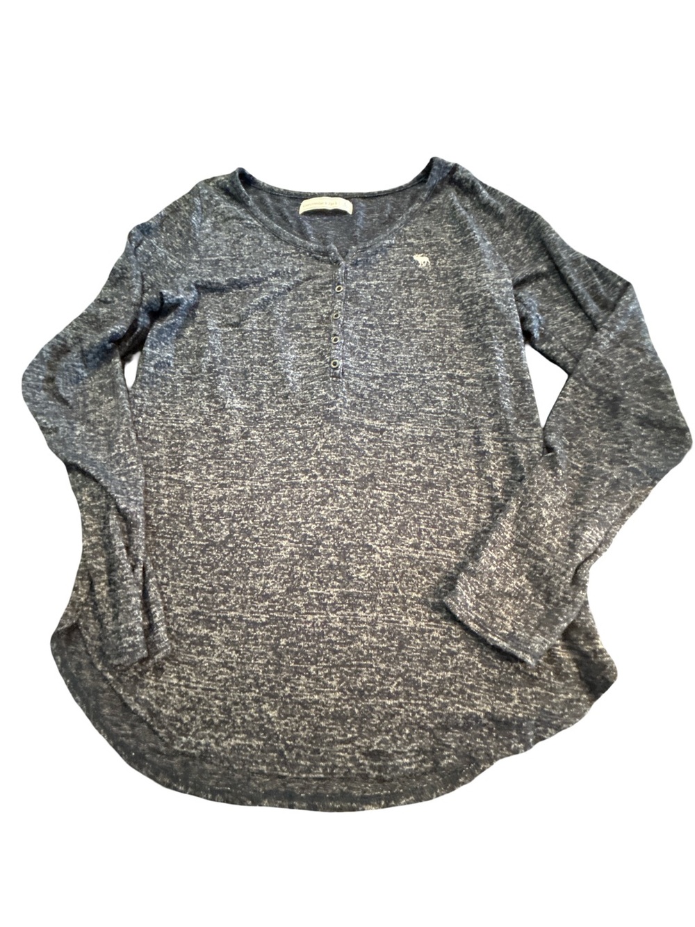 Abercrombie & Fitch Y2K Space Dye Long Sleeve Henley Top Size L Soft girl Cozy